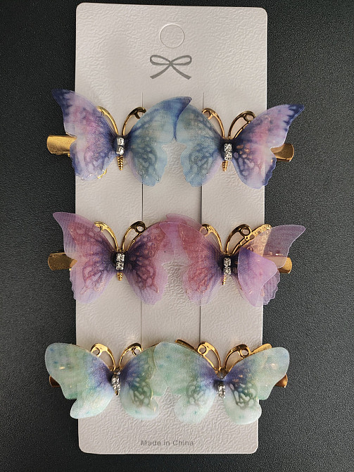 Комплект заколок "Метелики" 6 шт. Сміла - фото 1