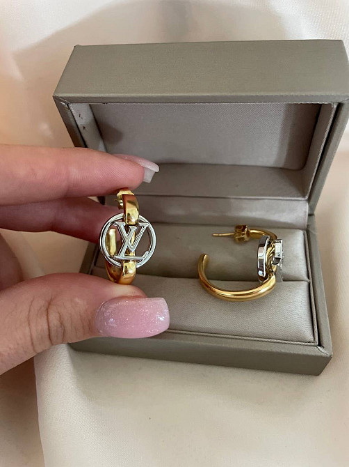 Сережки LV колечки покриття золото 18К Одеса - фото 6