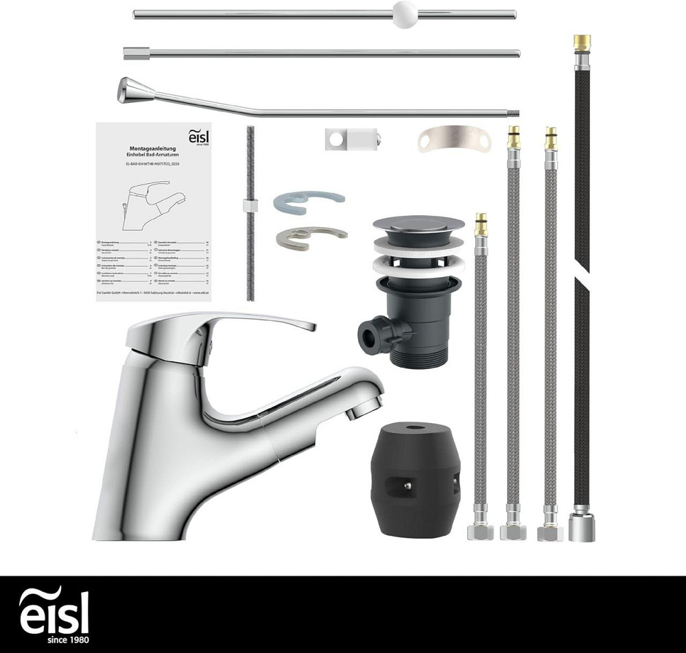 Змішувач для раковини EISL NI075TCO з висувним душем для ванни для миття волосся одноважільний зі зливним краном Vico_Chrome Дніпро - фото 4