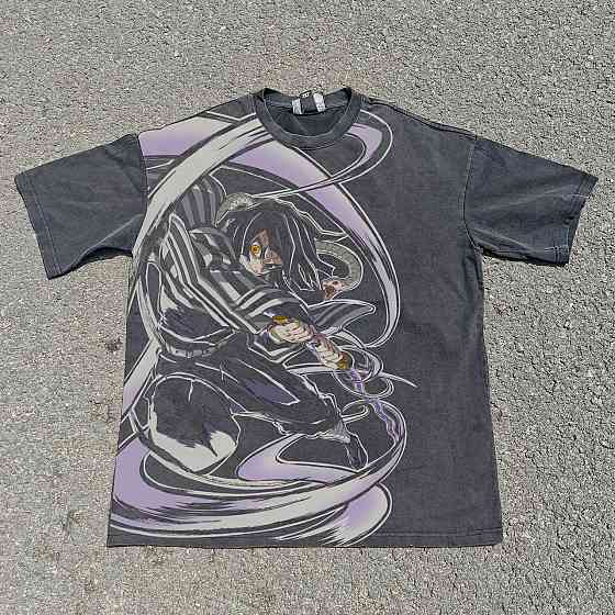 Футболка для мальчика с принтом аниме Истребитель демонов Обанаи Игуро Серпент оверсайз (рост от 165 до 180 ) Черний Днепр
