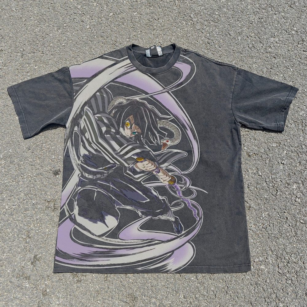 Футболка для мальчика с принтом аниме Истребитель демонов Обанаи Игуро Серпент оверсайз (рост от 165 до 180 ) Черний Днепр - изображение 1