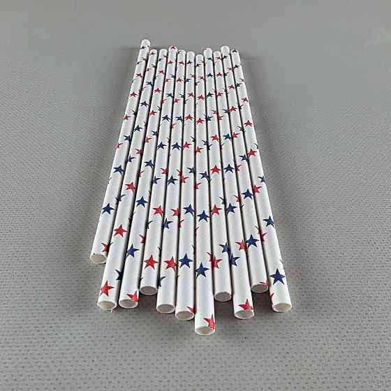 Соломка трубочка паперова Ø 5 мм 20 см "Зірка" біла 25 шт (1 пачка) Харків