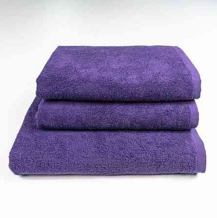 Набор махровых полотенец для ванной 3шт GM Textile 50х90см, 50х90см, 70х140см 400г/м2 (Фиолетовый) Сумы