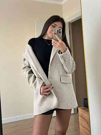 Жіночий класичний піджак-пальто з кашеміру меланж Бежевий, 44 Одеса