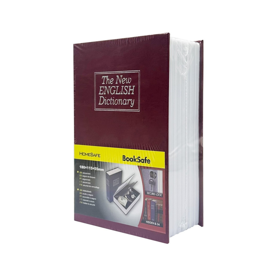 Сейф-книга с ключом для хранения KBS-801(Bordo) маленькая, 18х11,5х5,5 см Винница - изображение 1