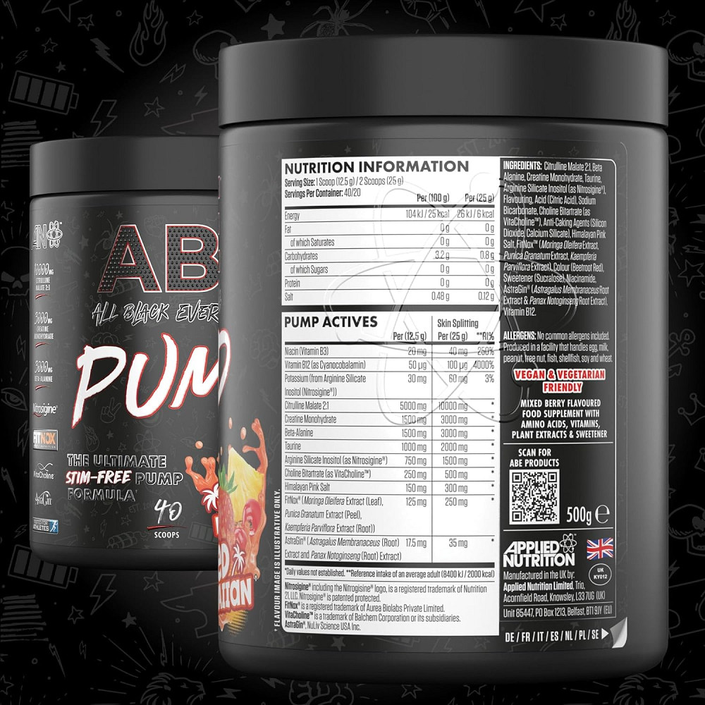 Передтренувальний комплекс Applied Nutrition ABE Pump 500 g (Red Hawaiian) Луцьк - фото 2