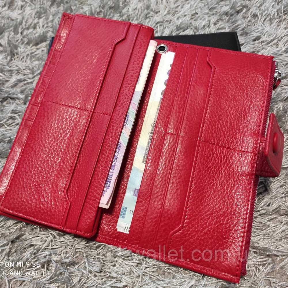 Стильний жіночий гаманець клатч на багато карток червоного кольору ST 1432 Київ - фото 6