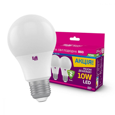 Лампочка ELM B60 10W PA10 E27 4000 3шт. (18-0150) Вінниця - фото 1