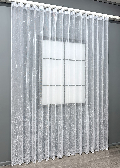 Тюль VR-Textil 2139т Мармур Жакард Білий 600х250 см (43-408) Київ - фото 3