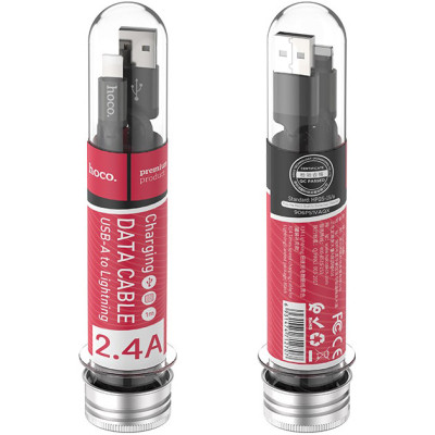 Дата кабель USB 2.0 AM to Lightning 1.0m 2A nylon X14 black HOCO (6957531062820) Вінниця - фото 10