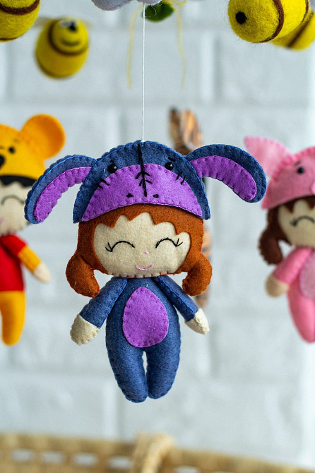 Дитячий мобіль на ліжечко для немовлят WooolyWool «Веселі дівчатка» Київ - фото 7