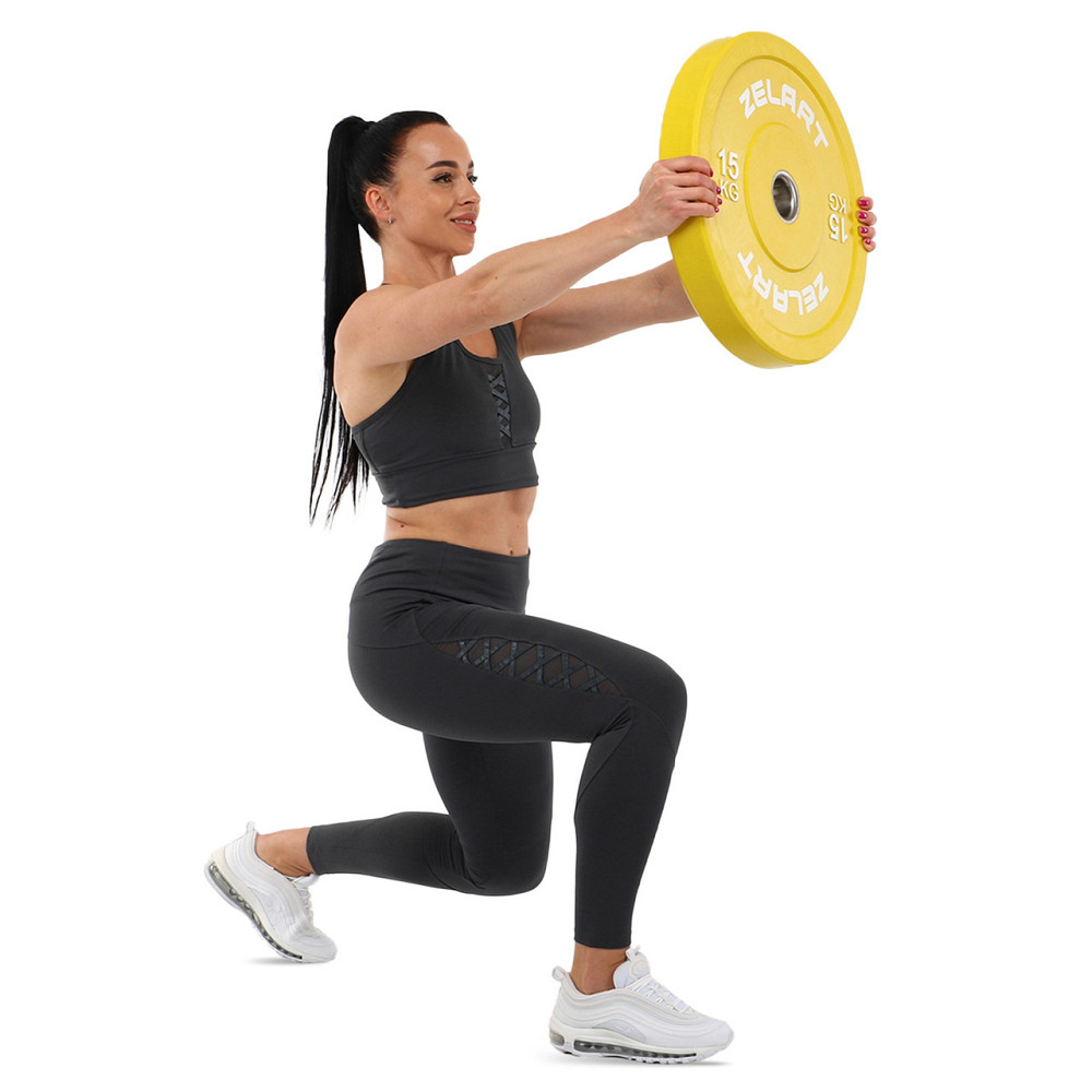 Блин (диск) бамперный для кроссфита резиновый 15 кг d-52мм Zelart-7797-15 Киев - изображение 6