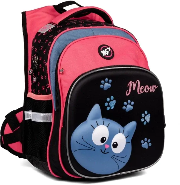 Рюкзак шкільний напівкаркасний "YES" 558004 S-58  "Meow", чорний/рожевий, шт Київ - фото 1
