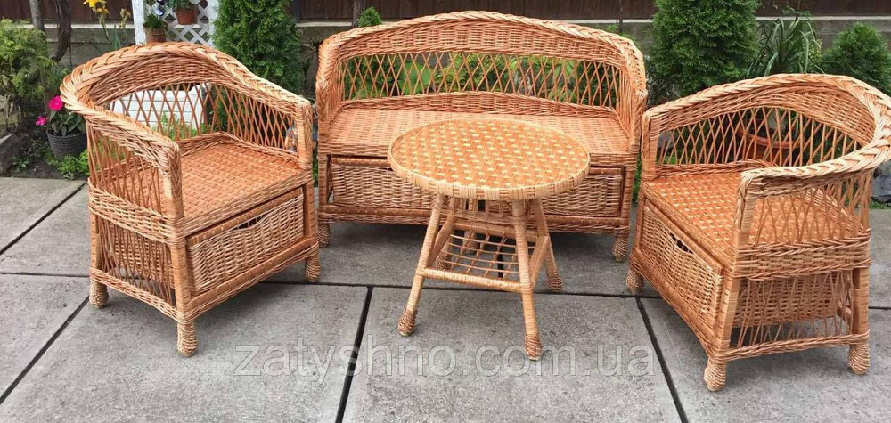 Плетеная мебель с шуфлядами|  Комплект плетеной мебели с журнальным столом  | мебель из лозы с низко Киев - изображение 1