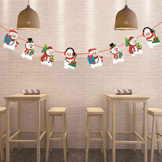 Новогодняя гирлянда Снеговики 280 см разноцветный Киев