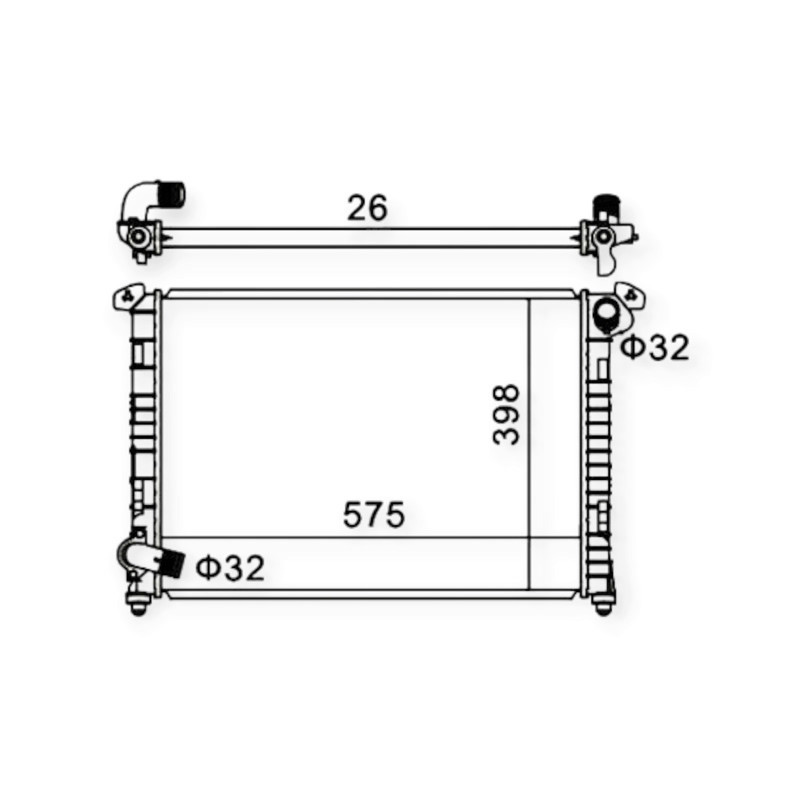 Радіатор двигуна Mini Cooper, One (01-06) охолодження Мукачево - фото 1