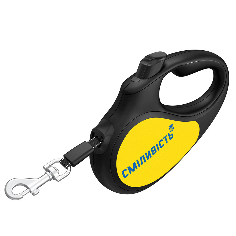 Повідець-рулетка для собак WAUDOG R-leash, малюнок "Сдрібність", L, до 50 кг, 5 м, світловідбивна стрічка чорний Вінниця - фото 2