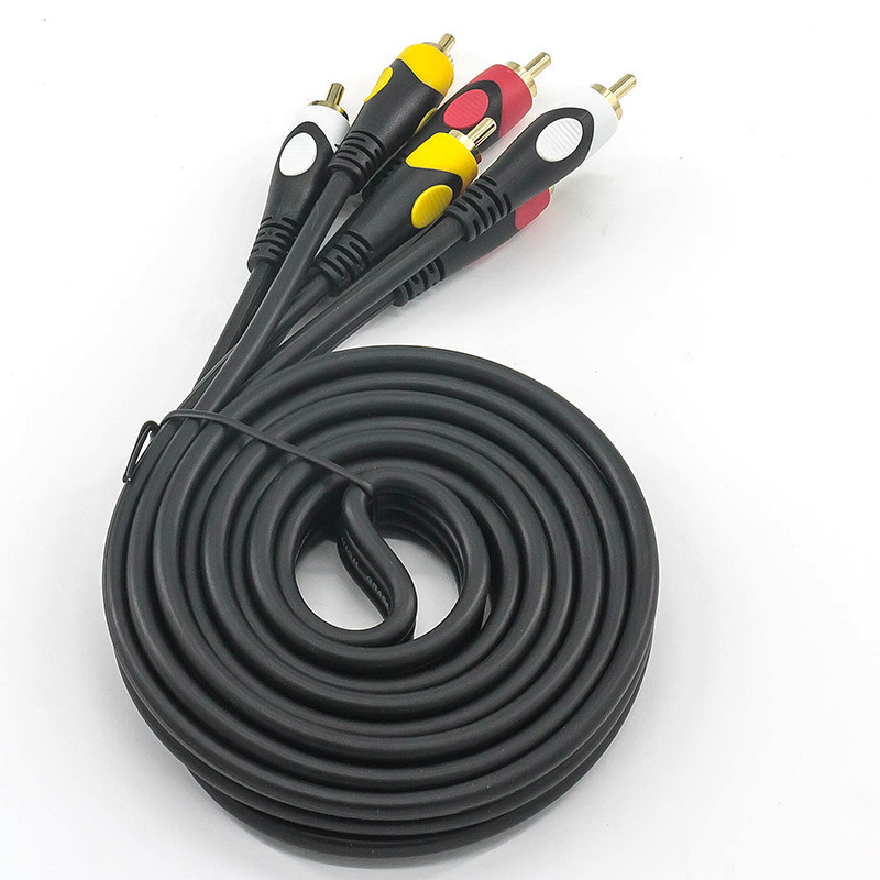 Кабель AV 3 RCA, 5 м, позолочені тюльпани для аудіо-відео Київ - фото 5