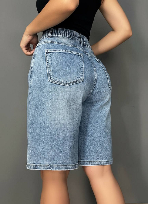 Шорти жіночі джинсові Liana 4-016 4-019 4-020 бермуди з резинкою на таліїі великі розміри блакитні, блакитний, З6, 36, 100 см, 130 см Київ - фото 14