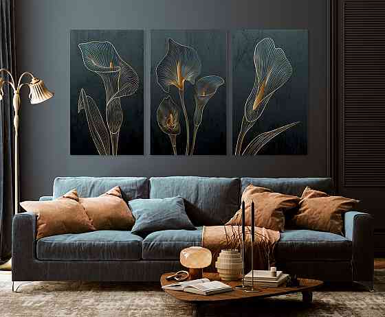 Модульная картина в гостиную / спальню  Квіти     ART-180_3A Киев