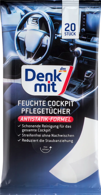 Denk mit , Влажные салфетки для ухода за автомобилем 20шт Denkmit Feuchte Reinigungstücher für Autopflege Киев - изображение 6