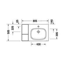 Раковина  Duravit Aurena meblowa 80,5x50,5 cm prawa czarna z powłoką HygieneGlaze Plus 239480AB00 - Napisz do nas i zyskaj Київ