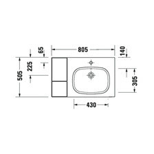 Раковина  Duravit Aurena meblowa 80,5x50,5 cm prawa czarna z powłoką HygieneGlaze Plus 239480AB00 - Napisz do nas i zyskaj Київ - фото 1