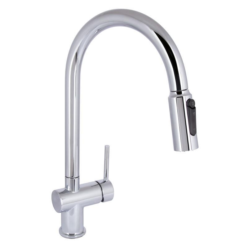 Смеситель для кухни Qtap Rozcesti с выдвижным изливом с подключением для питьевой воды QTROZ366CRM45938 Chrome Харьков - изображение 1