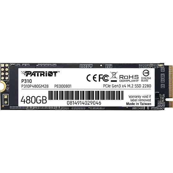 Накопичувач SSD 480GB Patriot P310 M.2 2280 PCIe NVMe 3.0 x4 TLC (P310P480GM28) M.2 2280 Харьков