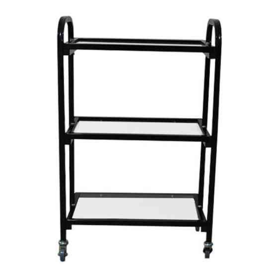 Коляска косметологічна UK-019 на колесах 3 полиці металева Чорний Київ