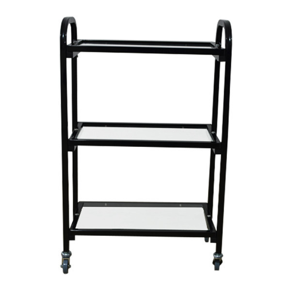 Коляска косметологическая UK-019 на колесах 3 полки металлическая Черный Киев - изображение 1