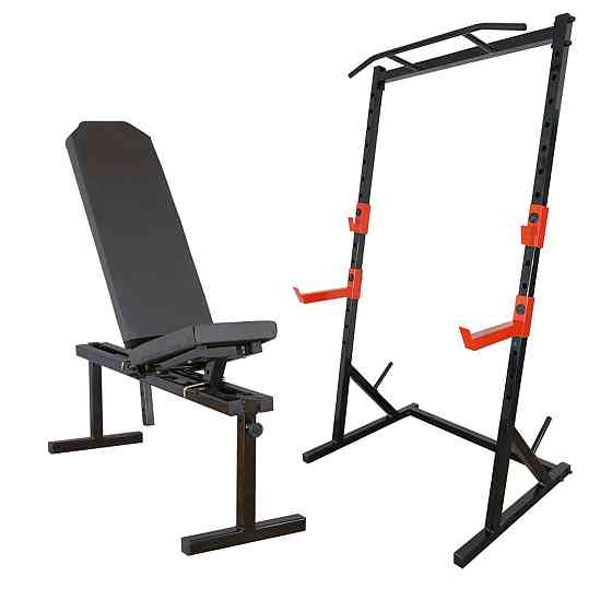 Лавка для жиму регульована 40 на 40 мм + Стійки з турником 50 на 50 мм Київ