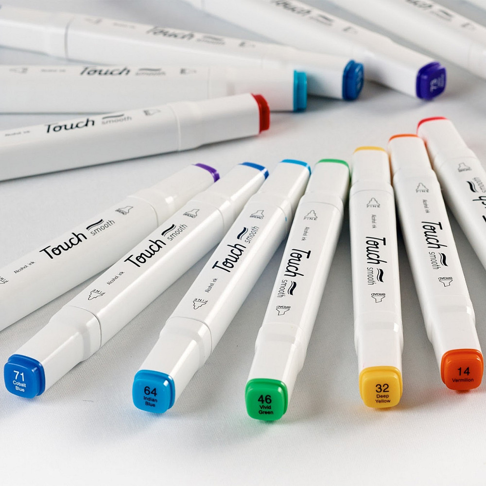Маркеры TOUCH 30 цветов! Набор качественных двусторонних маркеров для скетчинга на спиртовой основе! Каменец-Подольский - изображение 8