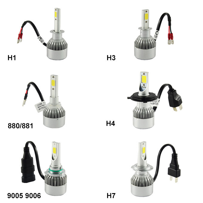 C6 Лампа світлодіодна цоколь H4 (к-кт 2 шт) 12V, 36W, 3800Lm + вентилятор (авиац. алюмін. профілю.) Мукачево - фото 10