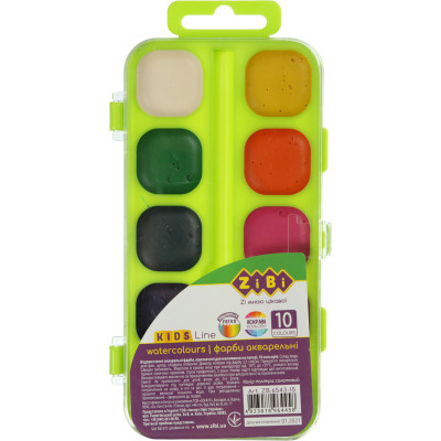 Краски для рисования ZiBi KIDS Line Водорастворимые акварельные 10 цветов (ZB.6543-15) Винница - изображение 1