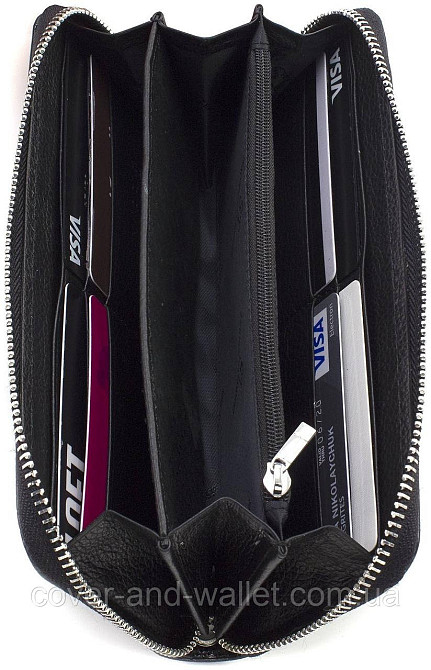 Жіночий шкіряний лаковий гаманець на блискавці з ремінцем для руки ST S4001A Київ - фото 4