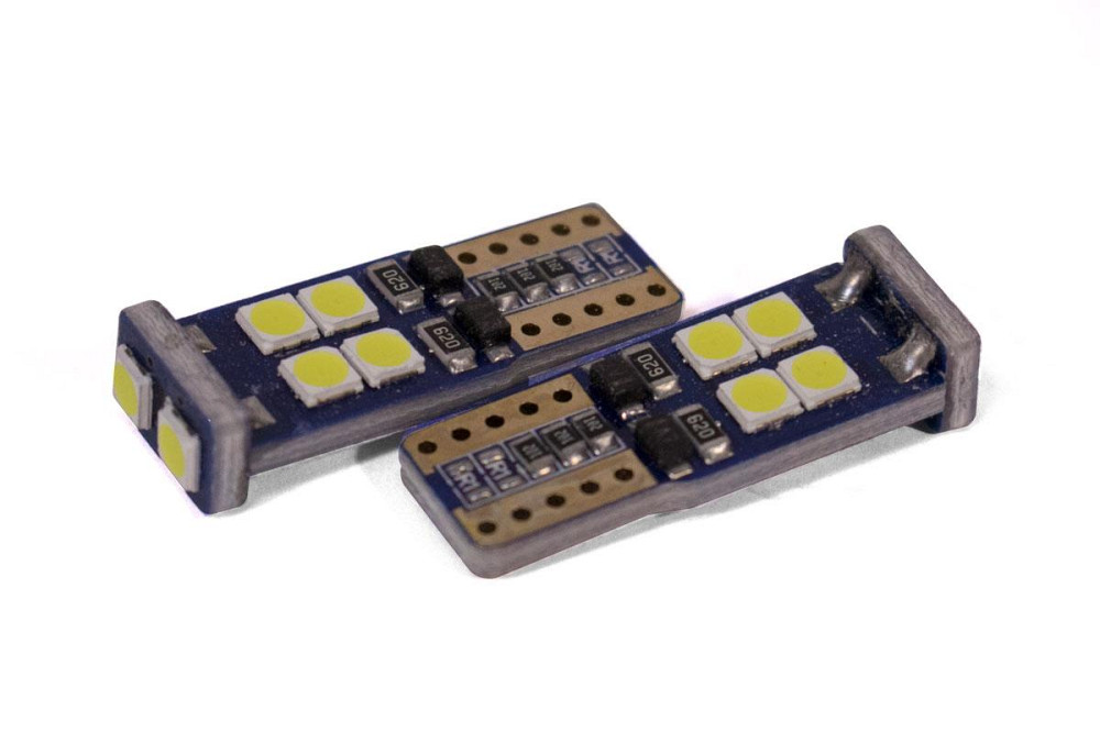 Светодиодная лампа StarLight T10 10(2+8) диодов 3030 12V 1.5W WHITE / мультиполярная / печатная плата Харьков - изображение 2