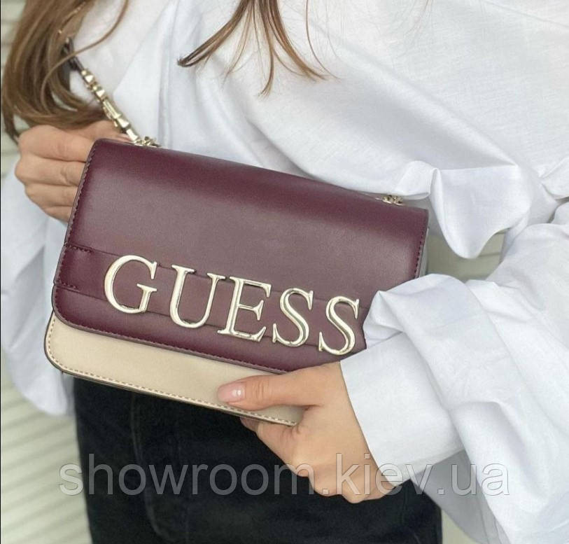 Жіноча сумка Guess (W800SS) бордова Київ - фото 1