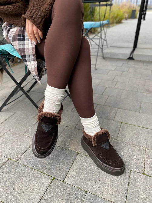 Соната Черевики жіночі Соната Линда шоколодні/шок.під (зима, замша натуральна) (6066) Коломия - фото 4