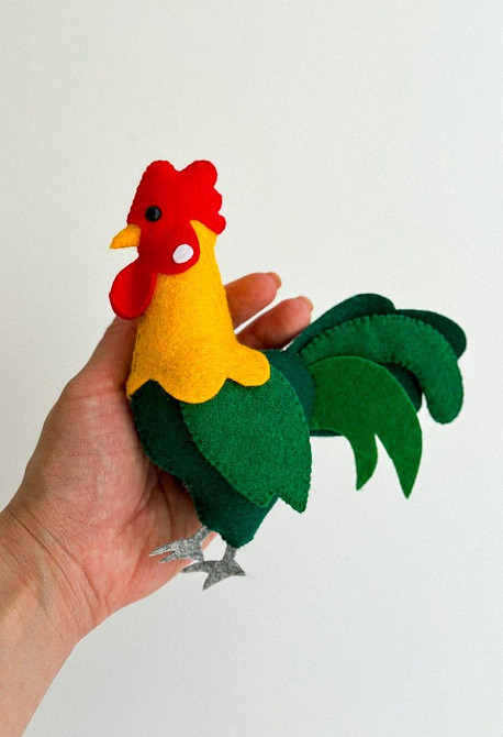 Мягкая фетровая игрушка петушок ручной работы – безопасная развивающая игрушка Киев - изображение 2