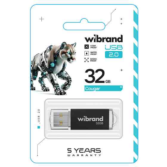 Флешка Wibrand Cougar 32ГБ чорна Київ