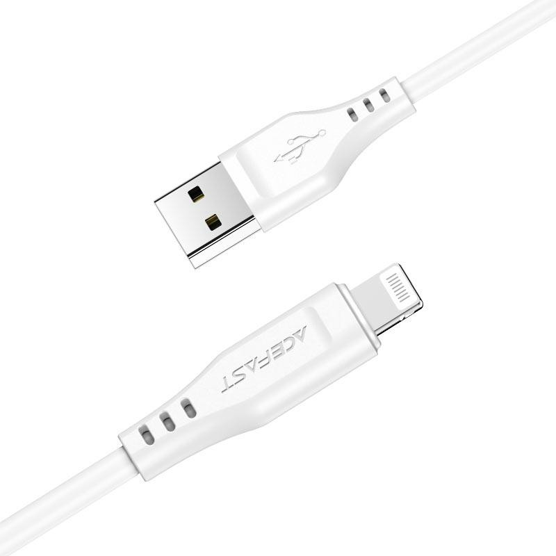 Кабель ACEFAST C3-02 USB - Lightning 2.4A, 1.2m, TPE, TPE конектори, колір білий AFC3-02W Одеса - фото 3