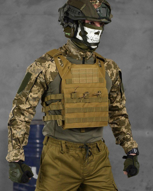 Плитоноска койот бежевая с 3 подсумками Одесса - изображение 12