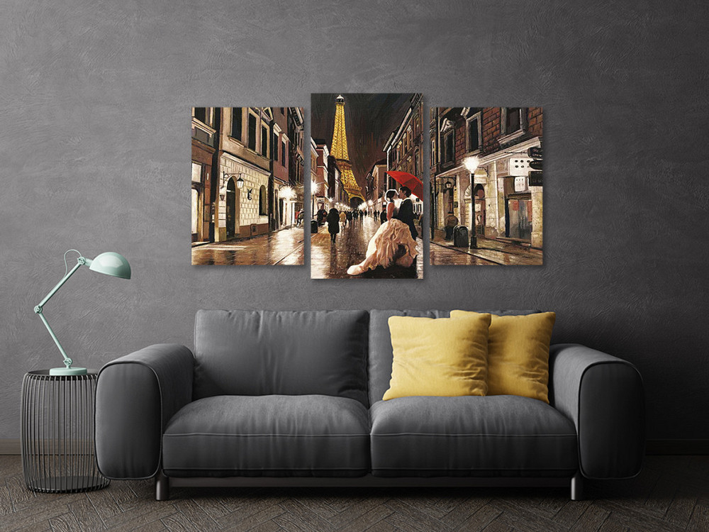 Модульна картина у вітальню/ спальню Поцілунок в Парижі Art-515_3 70x130 см Київ - фото 3