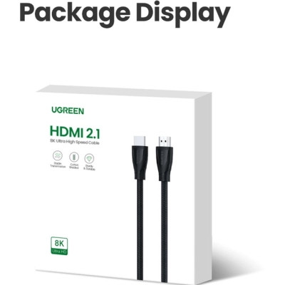 Кабель мультимедійний HDMI M to HDMI M 2.0m braided HD140 black Ugreen (80403) Вінниця - фото 6