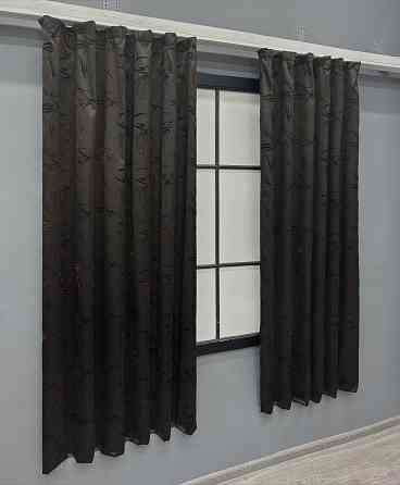 Комплект коротких штор VR-Textil Чорний 140х170 см 2 шт (35-0399) Київ