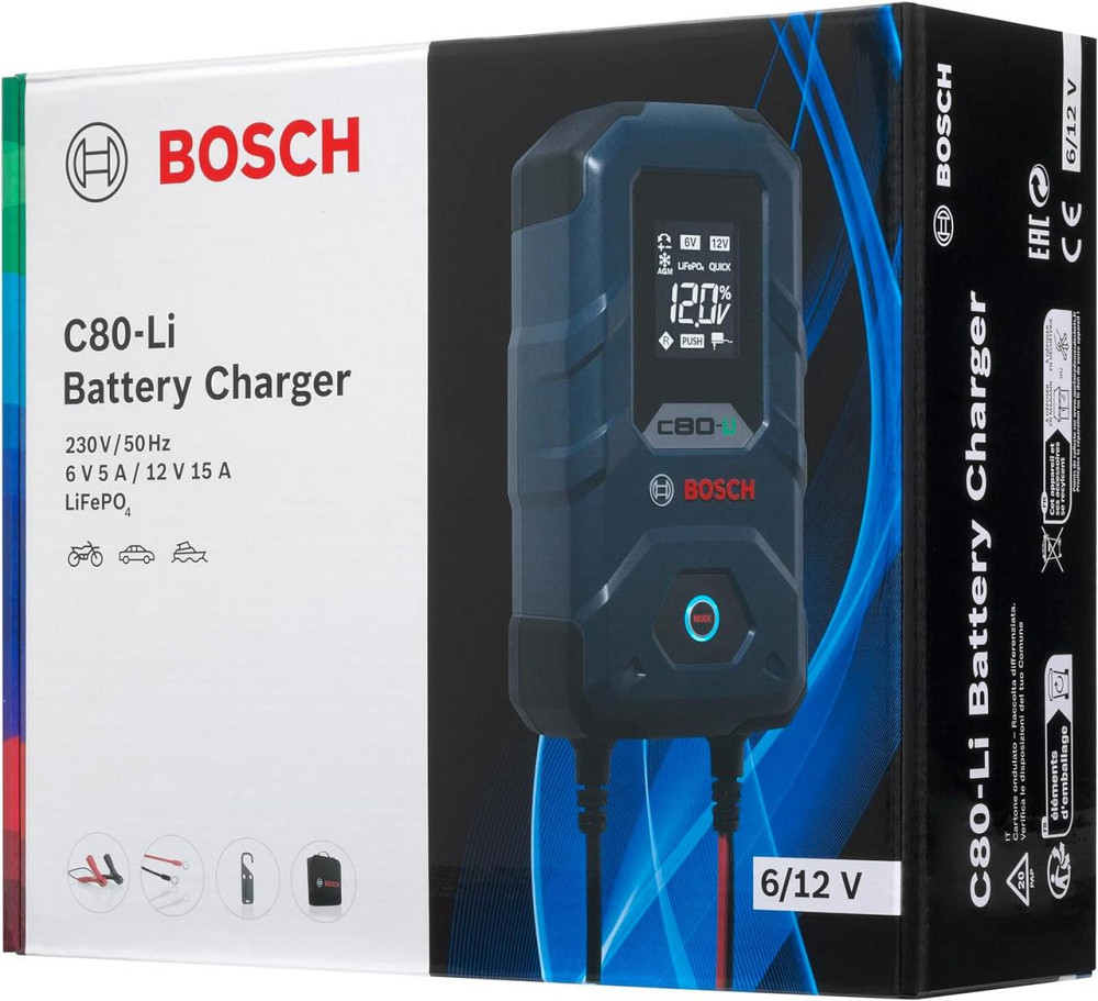 Зарядное устройство для аккумуляторов Bosch C80-Li 6/12V 15A (0189921080) Харьков - изображение 4