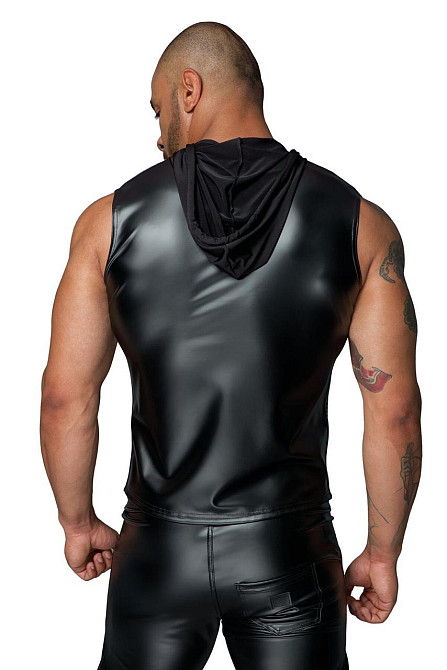 Чоловіча безрукавка з капюшоном Noir Handmade H062 Hooded Shirt, L, мокрий ефект Sex Aura Київ - фото 3