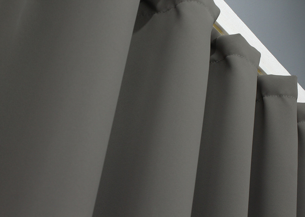 Комплект штор коротких VR-Textil Блекаут Midnight № 1228ш Сірий 140х170 см 2 шт (35-0158) Київ - фото 5