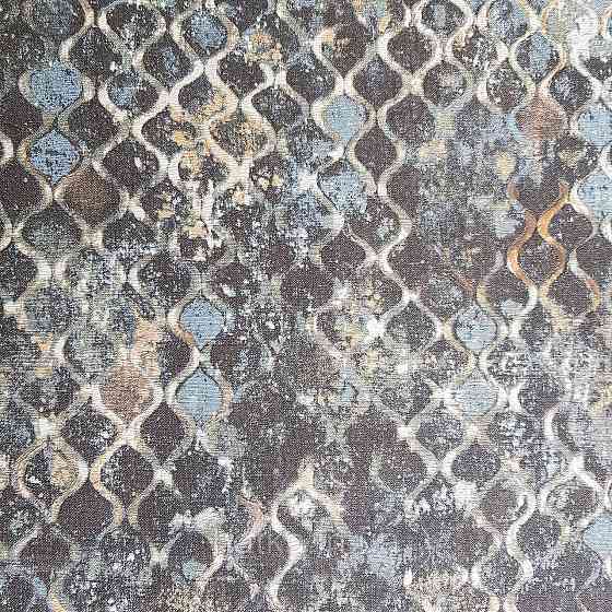 Обои метровые винил на флизелине Decowall Retro геометрия абстракция под старину волны черные голубые бежевые Киев